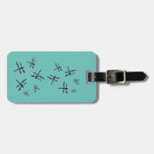 Étiquette À Bagage libellule turquoise volante (Devant horizontal)