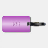 Étiquette À Bagage libellule violette monogramme (Dos horizontal)