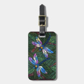 Étiquette À Bagage Libellules en verre souillé (Devant Vertical)