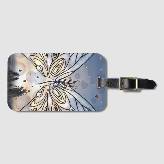 Étiquette À Bagage Liberté des papillons (Devant Horizontal)