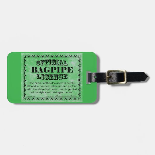 Étiquette À Bagage Licence Bagpipe (Devant horizontal)