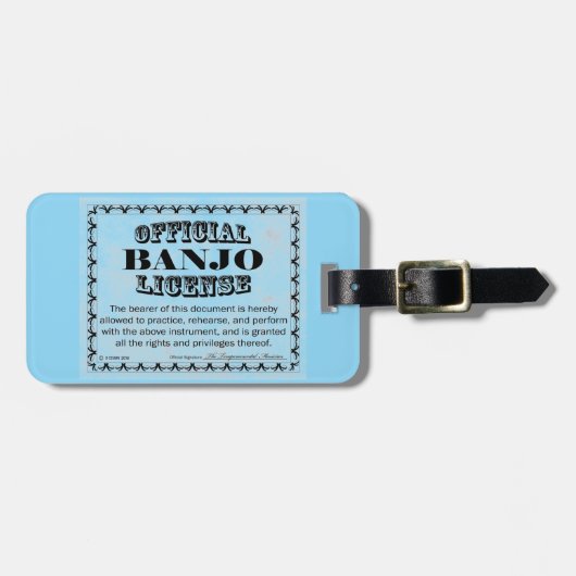 Étiquette À Bagage Licence Banjo (Devant horizontal)