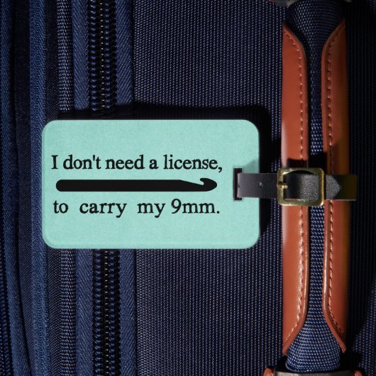 Étiquette À Bagage Licence Crochet Hook Artisanat Texture Turquoise (Insitu Rectoal 4)