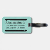 Étiquette À Bagage Licence Crochet Hook Artisanat Texture Turquoise (Dos horizontal)