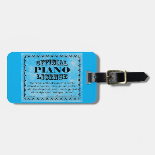 Étiquette À Bagage Licence de piano (Devant horizontal)