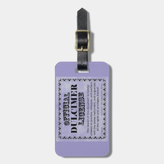 Étiquette À Bagage Licence Dulcimer (Devant Vertical)