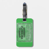 Étiquette À Bagage Licence Trombone (Dos Vertical)