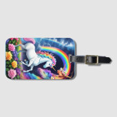 Étiquette À Bagage Licorne Arc-en-Ciel Un (Devant Horizontal)