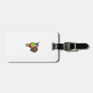 Étiquette À Bagage Licorne de poulet arc-en-ciel Coq Image d'animal d