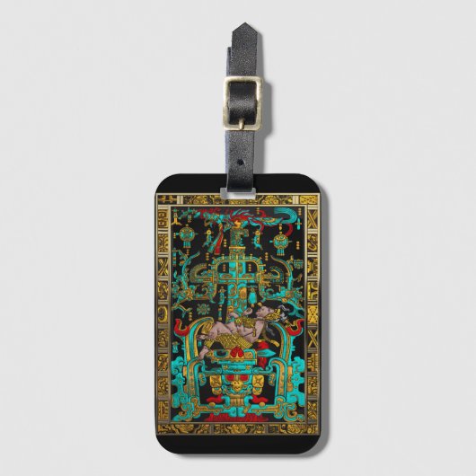 Étiquette À Bagage Lid of Great Tomb of Pakal - Astronaut Palenque (Devant Vertical)