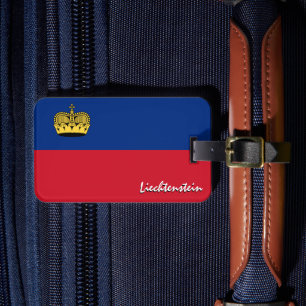 Étiquette À Bagage Liechtenstein Marques de bagage, drapeau patriotiq