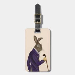 Étiquette À Bagage Lièvre en Manteau Violet 2