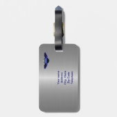 Étiquette À Bagage Ligne Bleue Mince - Police Aérienne : Justice D'En (Dos Vertical)