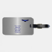 Étiquette À Bagage Ligne Bleue Mince - Police Aérienne : Justice D'En (Dos horizontal)