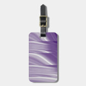 Étiquette À Bagage lignées lilas violettes métalliques motifs du mili (Devant Vertical)