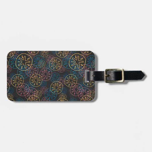 Étiquette À Bagage Lignes de Dollar de Sable Rouge Jaune Bleu (Devant horizontal)