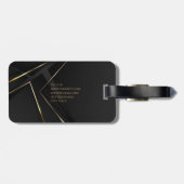 Étiquette À Bagage Lignes d'or noir de luxe Avocat professionnel (Dos horizontal)