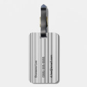 Étiquette À Bagage Lignes noires et blanches (Dos Vertical)