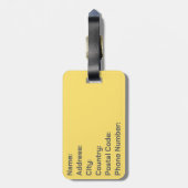 Étiquette À Bagage Lignes peintes à la main - jaune (Dos Vertical)