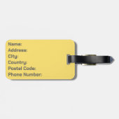 Étiquette À Bagage Lignes peintes à la main - jaune (Dos horizontal)