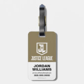 Étiquette À Bagage Ligue de Justice | Aquaman Retro Trident Emblem (Dos Vertical)