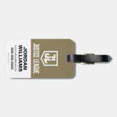 Étiquette À Bagage Ligue de Justice | Aquaman Retro Trident Emblem (Dos horizontal)