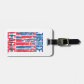 Étiquette À Bagage Ligue de Justice | Blue & Red Group Pop Art (Devant horizontal)