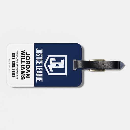 Étiquette À Bagage Ligue de Justice | Blue & Red Group Pop Art (Dos horizontal)