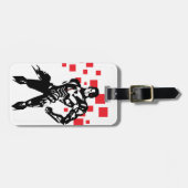Étiquette À Bagage Ligue de Justice | Cyborg Digital Noir Pop Art (Devant horizontal)