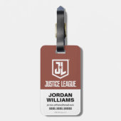 Étiquette À Bagage Ligue de Justice | L'Emblème Flash Retro Lightning (Dos Vertical)