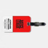 Étiquette À Bagage Ligue de Justice | Superman Flying Noir Pop Art (Dos horizontal)