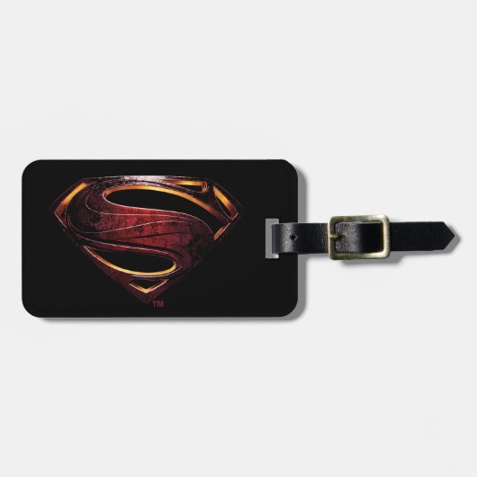 Étiquette À Bagage Ligue de Justice | Symbole de superman métallique (Devant horizontal)