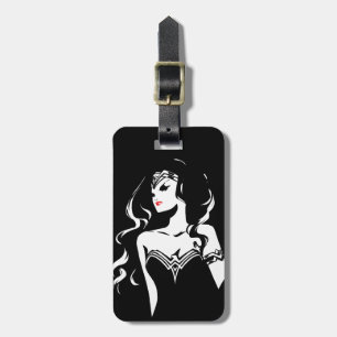 Étiquette À Bagage Ligue de Justice   Wonder Woman Noir Pop Art