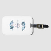 Étiquette À Bagage Lilac Aquarelle Florale Monogramme (Devant Horizontal)