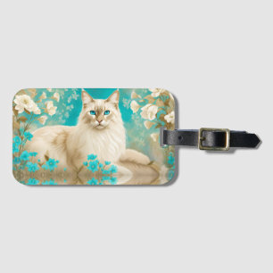 Étiquette À Bagage Lilac Lynx Point Siamese Portrait Art