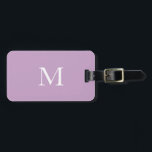 Étiquette À Bagage Lilac Monogramme Nom initial Modèle violet blanc<br><div class="desc">Monogramme initial et aussi des détails personnels comme nom,  adresse,  numéro de téléphone et e-mail que vous pouvez modifier. Conçu avec un arrière - plan de couleur violet séduisant avec des textes de couleur blanche solide,  vous pouvez changer les deux couleurs si vous le souhaitez.</div>