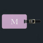 Étiquette À Bagage Lilac Monogramme Nom initial Modèle violet blanc<br><div class="desc">Monogramme initial et aussi des détails personnels comme nom,  adresse,  numéro de téléphone et e-mail que vous pouvez modifier. Conçu avec un arrière - plan de couleur violet séduisant avec des textes de couleur blanche solide,  vous pouvez changer les deux couleurs si vous le souhaitez.</div>