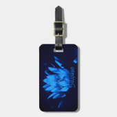 Étiquette À Bagage Lily Lotus Fleur d'eau bleu brillant Personnalisé (Devant Vertical)