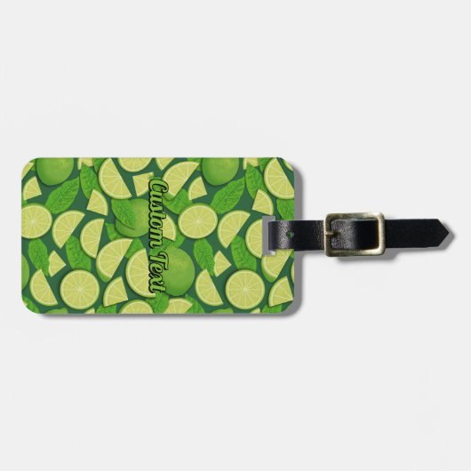 Étiquette À Bagage Lime (Devant horizontal)