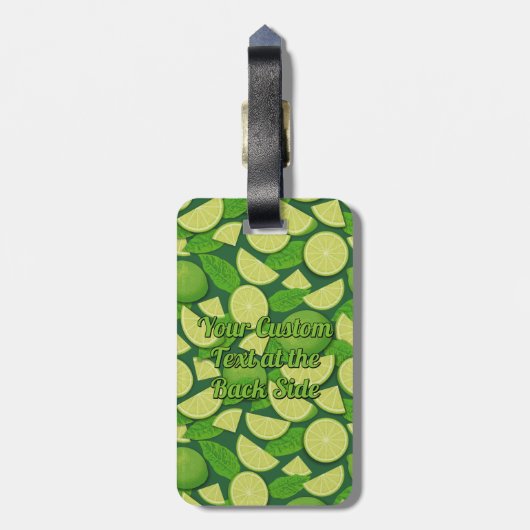 Étiquette À Bagage Lime (Dos Vertical)