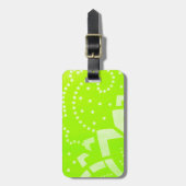 Étiquette À Bagage Lime Green geomentric dot stripe graphic pattern (Devant Vertical)