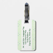 Étiquette À Bagage Lime, Vert Chevron Motif Monogramme  Mots clés (Dos Vertical)