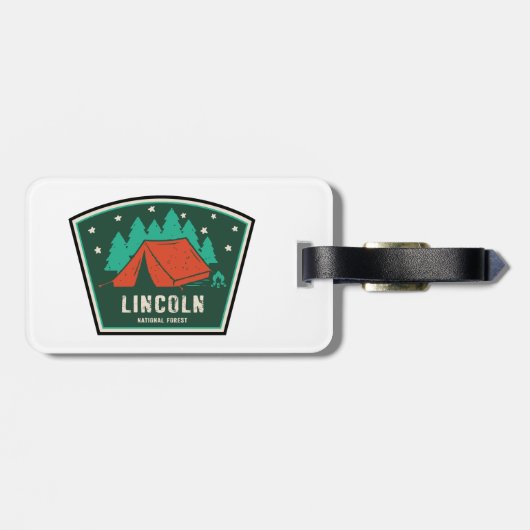 Étiquette À Bagage Lincoln National Forest Camping (Dos horizontal)