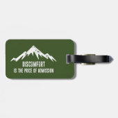 Étiquette À Bagage L'Inconfort Est Le Prix De L'Admission (Dos horizontal)