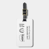 Étiquette À Bagage Line Art Tooth blanchiment dentaire dentiste clini (Devant Vertical)