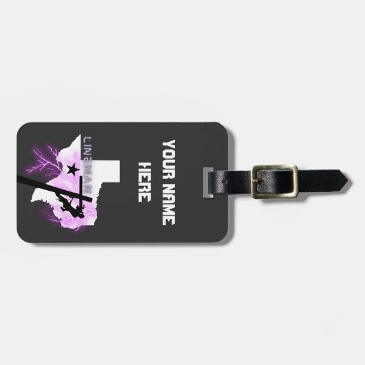 Étiquette À Bagage Linemen Over Texas Graphic (Devant horizontal)