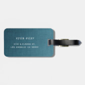 Étiquette À Bagage Linge bleu Texture personnalisée (Dos horizontal)