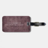 Étiquette À Bagage Linge de vin pourpre Texture rustique (Dos horizontal)