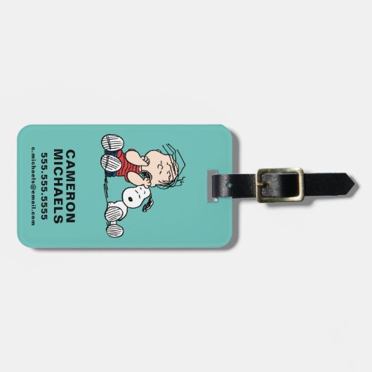Étiquette À Bagage Linus consolé avec l'oreille de Snoopy (Devant horizontal)