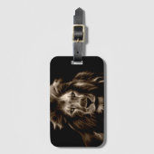 Étiquette À Bagage Lion à Sepia (Devant Vertical)